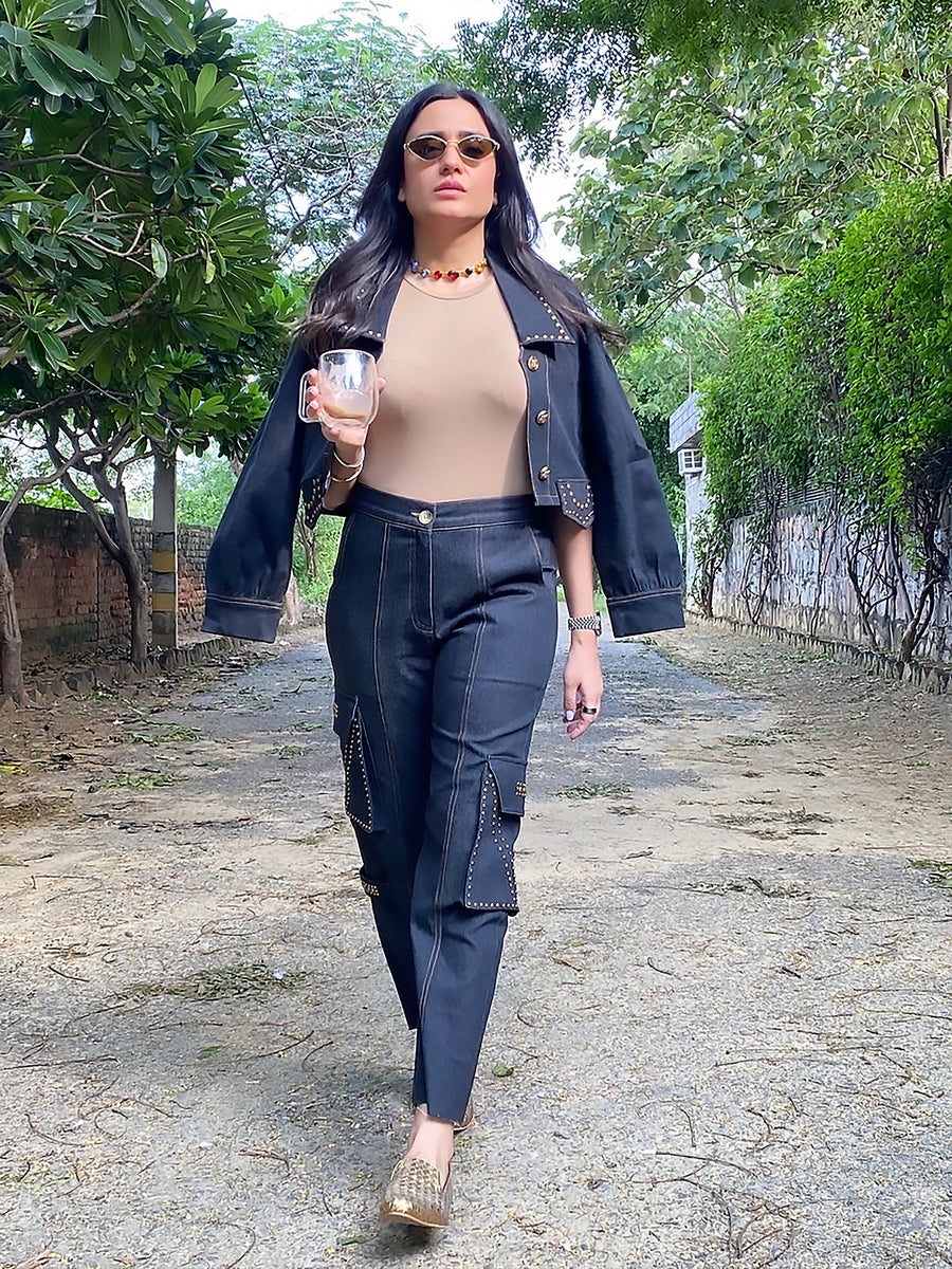MITALI WADHWA IN OUR STUDDED CARGO JEANS