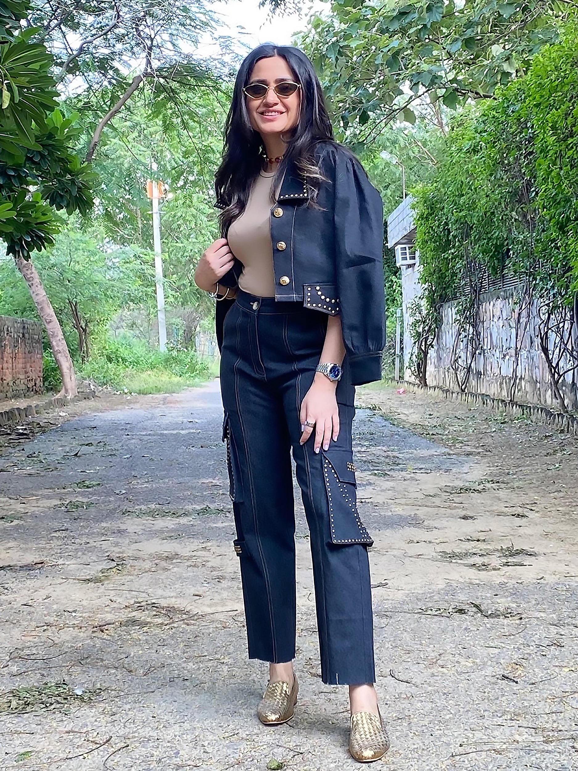 MITALI WADHWA IN OUR STUDDED CROP JACKET