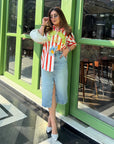MEGHNA PAHWA IN OUR TROPICAL STRIPE SHIRT