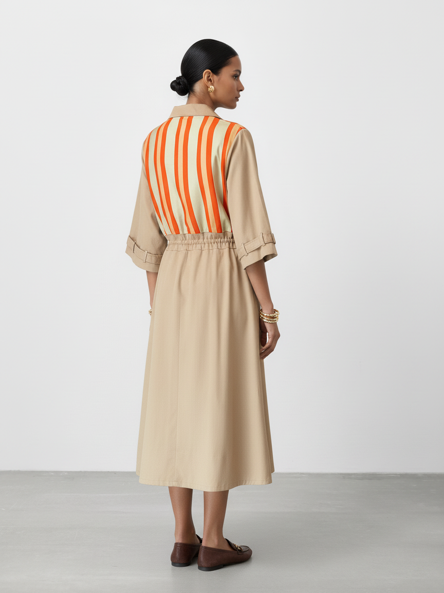 DUNE STRIPE TRENCH DRESS