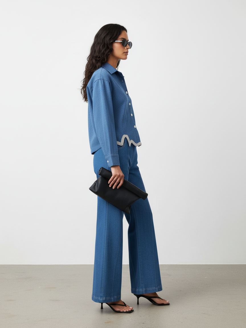 DIAMOND EDGE CROP SHIRT