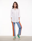 STRIPE STRAIGHT-LEG JEANS