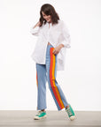 STRIPE STRAIGHT-LEG JEANS