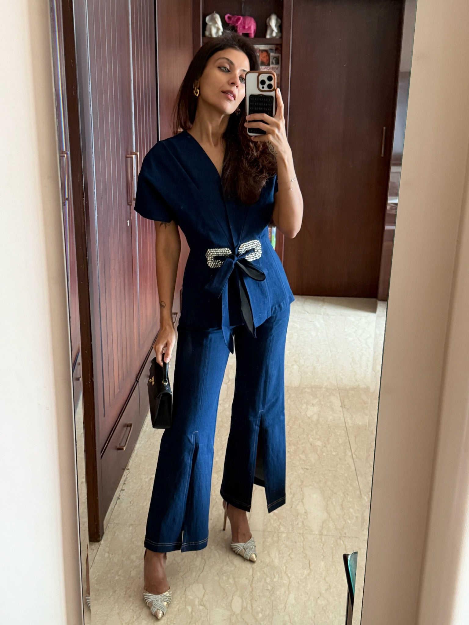 NRITI SHAH IN OUR SLIT BOOTCUT JEANS