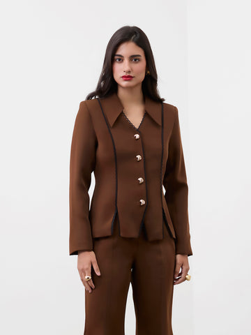 CHESTNUT BLAZER TOP