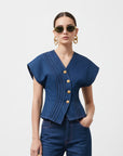 EDGE LINE DENIM TOP