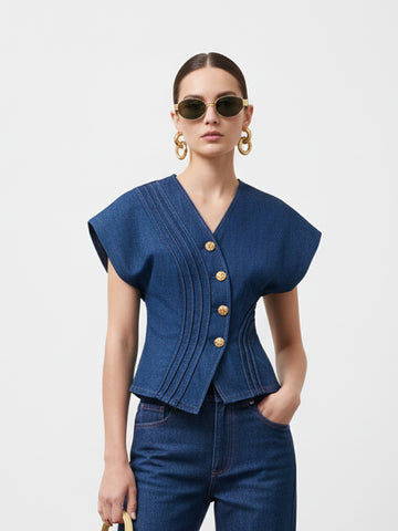 EDGE LINE DENIM TOP