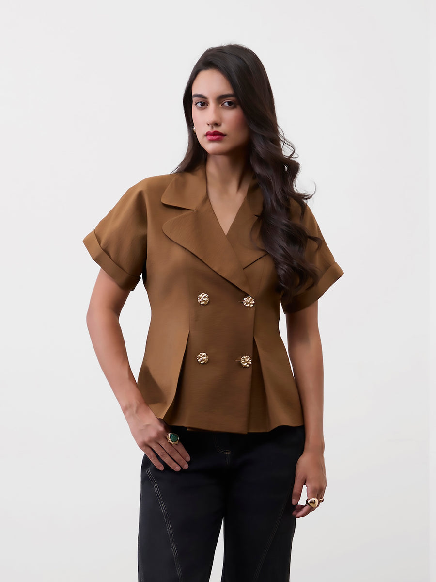 MOCHA TRENCH TOP