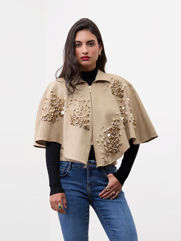 OPULENT SEQUIN CAPE TOP