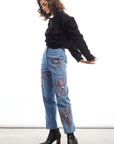 Floral Embroidery Pants