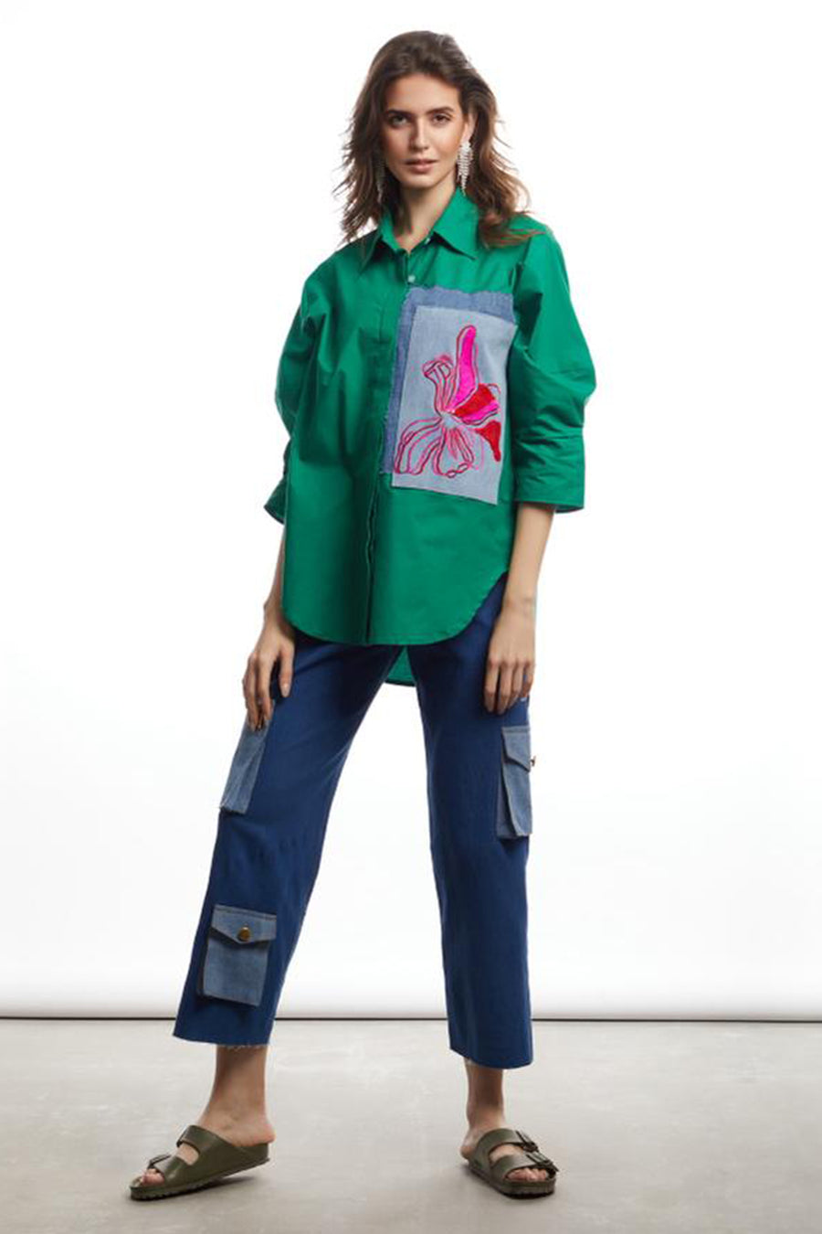 Green Embroidered Shirt