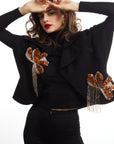 Black Embroidered Cape