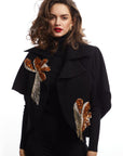 Black Embroidered Cape