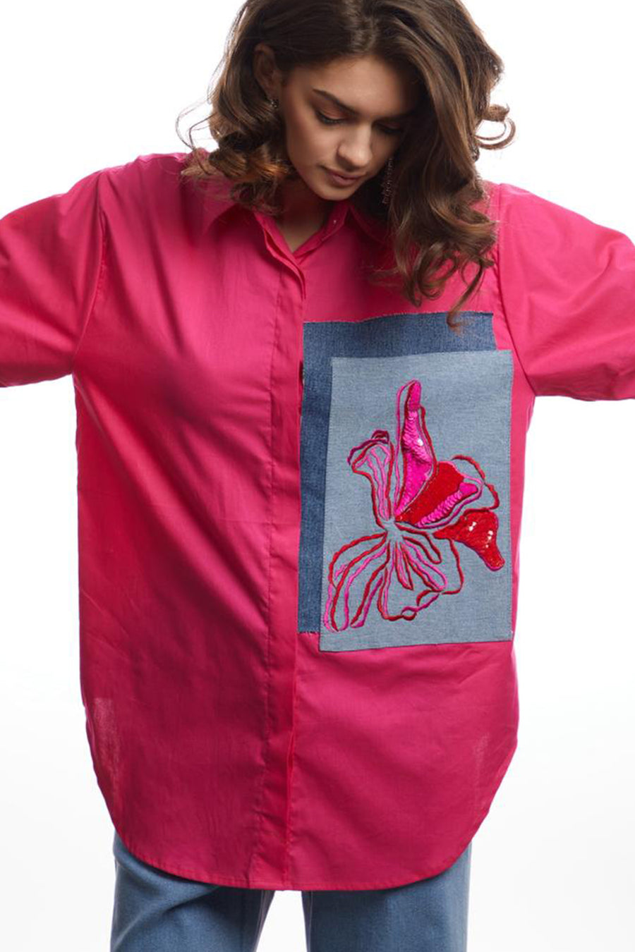 Pink Embroidered Shirt