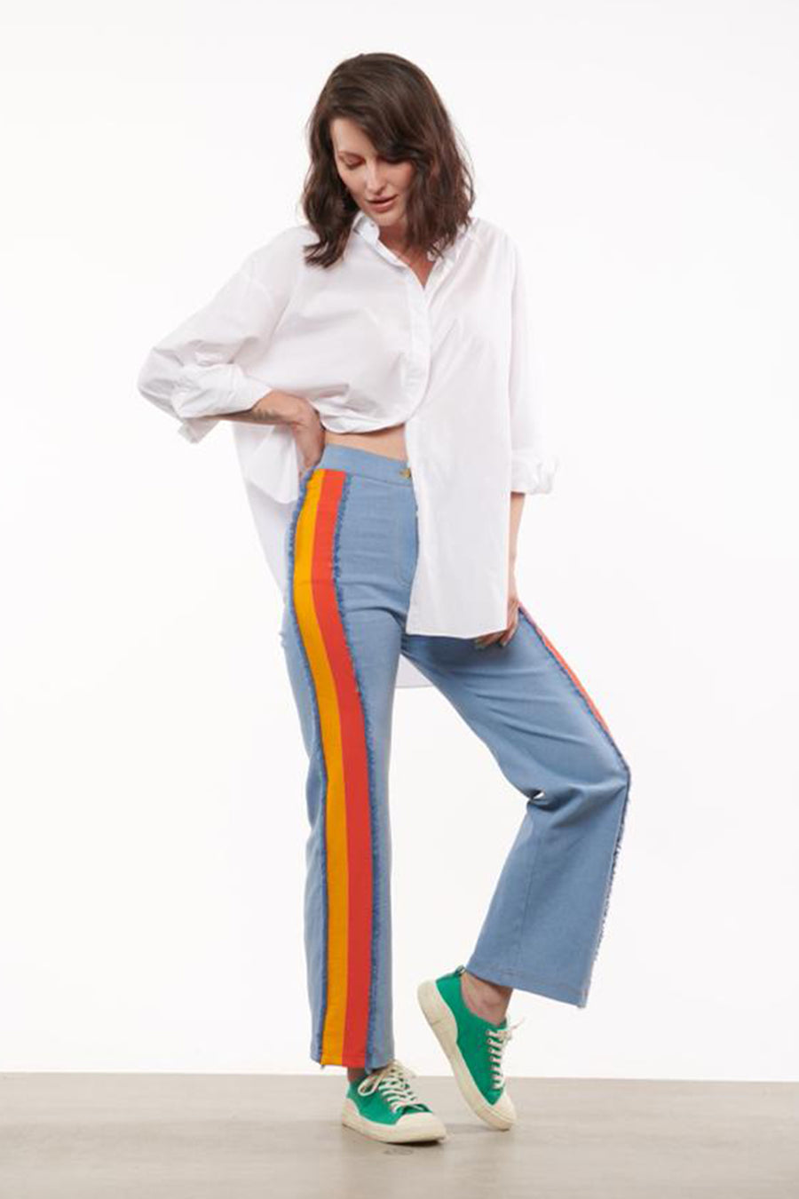 Blue Side Stripe Pant